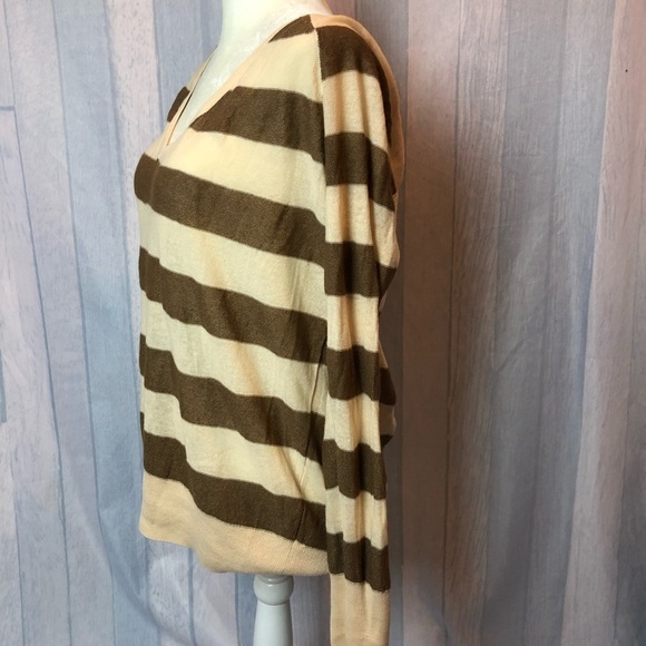 Free People Top Long Sleeve V-Neck Striped - Picture 2 of 5